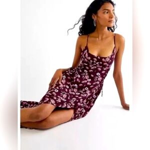 Free People Floral Maxi Dress - Burgundy and White